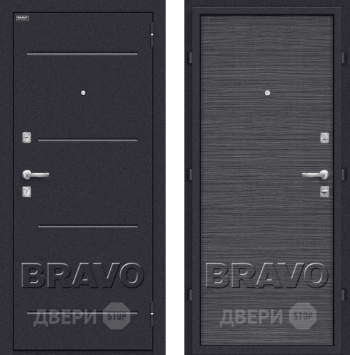 Входная металлическая Дверь Bravo Оптим Кобра Black Wood в Луховицах
