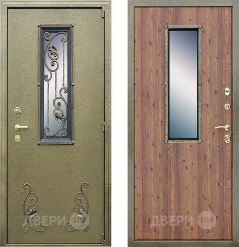 Входная металлическая Дверь АСД с окном и ковкой в Луховицах