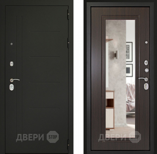 Входная металлическая Дверь (Дверной Континент) Сити - Z 3К с зеркалом Венге в Луховицах