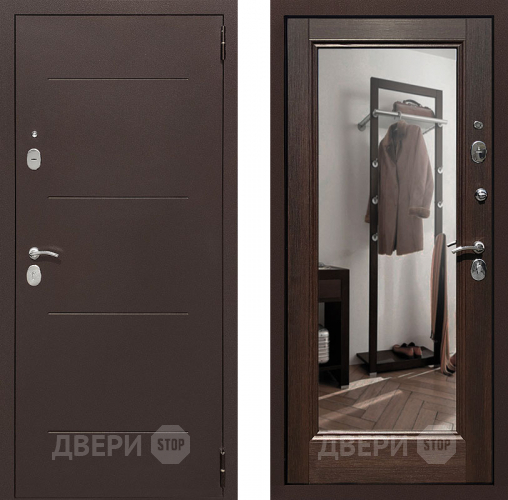 Дверь Престиж 100 с зеркалом Медь/Венге в Луховицах