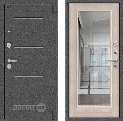 Входная металлическая Дверь Bravo Porta S-2 104/П61 с зеркалом Капучино в Луховицах
