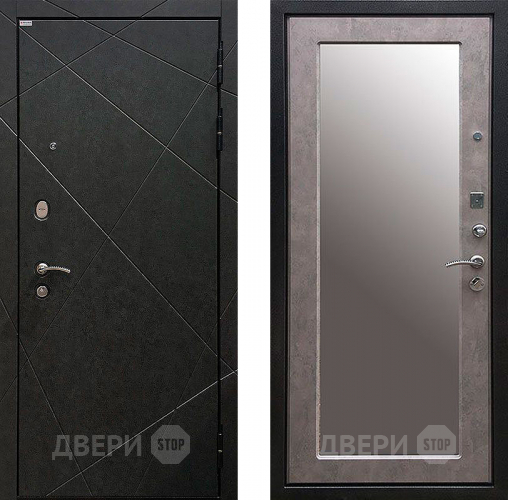 Дверь Ратибор Эстет 3К с зеркалом Бетон светлый в Луховицах