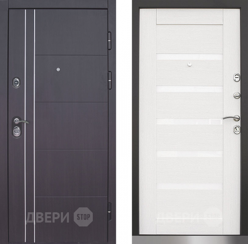 Входная металлическая Дверь Техно 01 винорит венге/лиственница белая в Луховицах