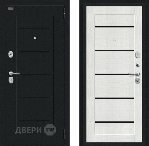 Дверь Bravo Борн Букле черное/Bianco Veralinga в Луховицах