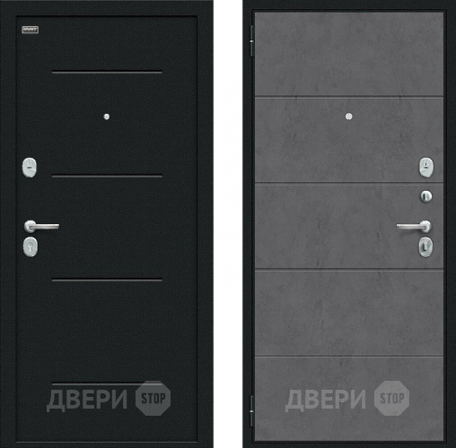 Входная металлическая Дверь внутреннего открывания Bravo Граффити-1 Инсайд Букле черное/Slate Art в Луховицах