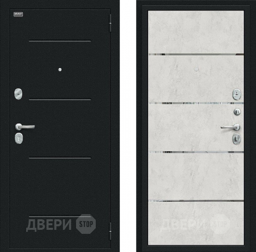 Входная металлическая Дверь Bravo Лайн Букле черное/Look Art в Луховицах