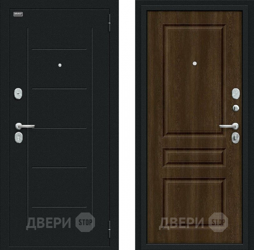 Входная металлическая Дверь Bravo Пик Букле черное/Dark Barnwood в Луховицах