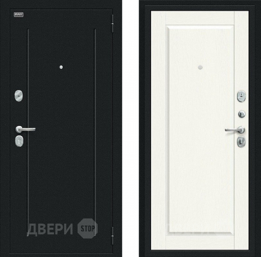 Входная металлическая Дверь Bravo Сьют Kale Букле черное/White Wood в Луховицах