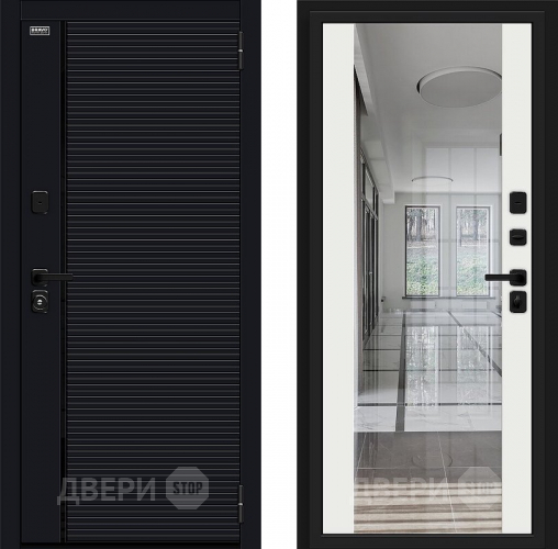 Входная металлическая Дверь Bravo Лайнер-3 Total Black/Off-white в Луховицах