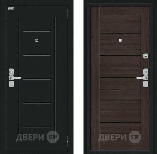 Входная металлическая Дверь Bravo Райт Букле черное/Wenge Veralinga в Луховицах
