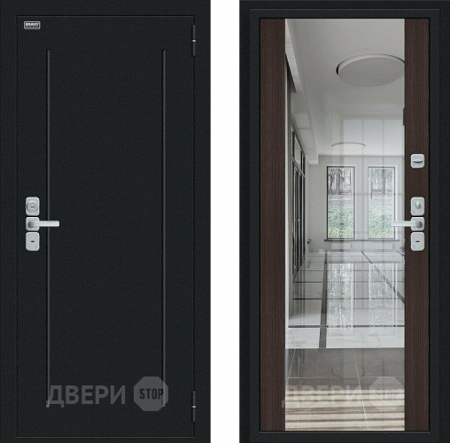 Входная металлическая Дверь Bravo Глори Букле черное/Wenge Veralinga в Луховицах