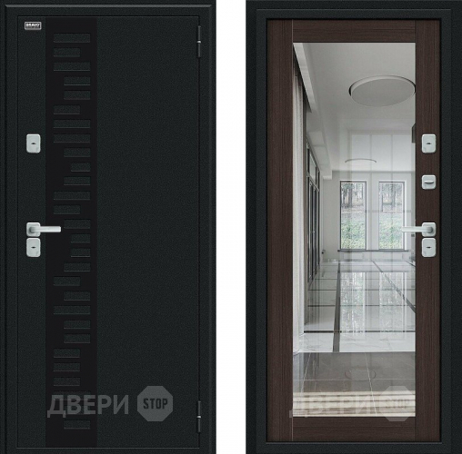 Входная металлическая Дверь Bravo Thermo Флэш Декор Букле черное/Wenge Veralinga в Луховицах