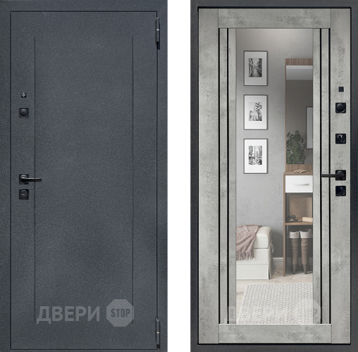 Дверь Престиж Лофт с зеркалом Бетон светлый в Луховицах