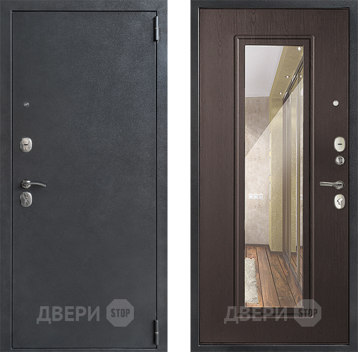 Входная металлическая Дверь Дверной Континент ДК-70 Зеркало Эко Венге в Луховицах