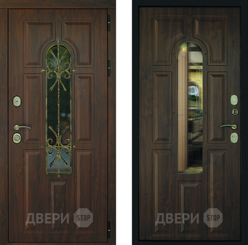 Входная металлическая Дверь Дверной Континент Лион Темный орех в Луховицах