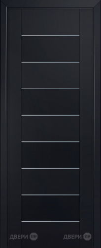 Межкомнатная дверь ProfilDoors 45U черный-матовый частично остекленная (графит) в Луховицах