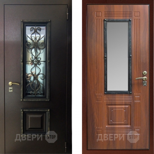Дверь с ковкой и стеклом в Луховицах