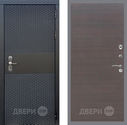 Входная металлическая Дверь Стоп БЛЭК CISA Гладкая венге поперечный в Луховицах