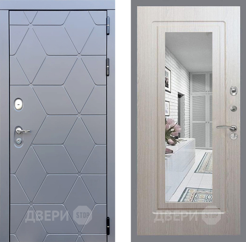 Дверь Стоп КОСМО Зеркало ФЛ-120 Беленый дуб в Луховицах