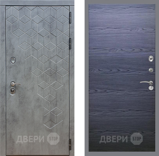 Дверь Стоп БЕТОН Гладкая Дуб тангенальный черный в Луховицах