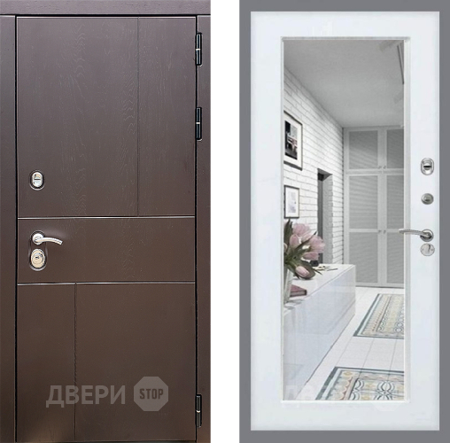 Дверь Стоп УРБАН Зеркало Белый ясень в Луховицах
