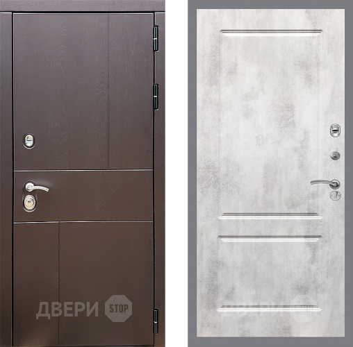 Входная металлическая Дверь Стоп УРБАН ФЛ-117 Бетон светлый в Луховицах