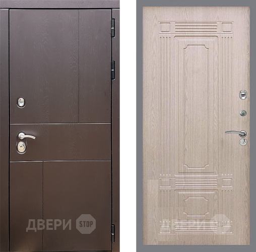 Входная металлическая Дверь Стоп УРБАН ФЛ-2 Беленый дуб в Луховицах