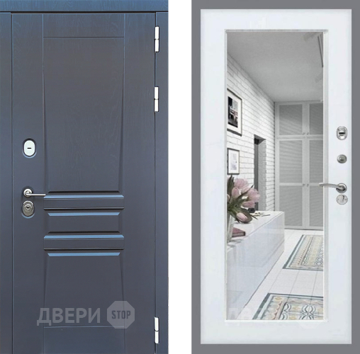 Дверь Стоп ПЛАТИНУМ Зеркало Белый ясень в Луховицах