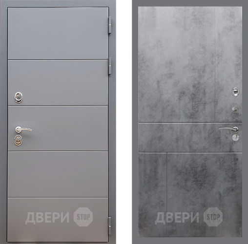 Входная металлическая Дверь Стоп АРТ ГРАФИТ ФЛ-290 Бетон темный в Луховицах