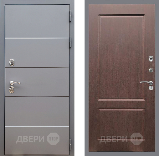 Входная металлическая Дверь Стоп АРТ ГРАФИТ ФЛ-117 Орех премиум в Луховицах