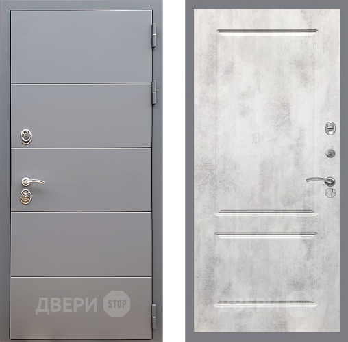 Входная металлическая Дверь Стоп АРТ ГРАФИТ ФЛ-117 Бетон светлый в Луховицах