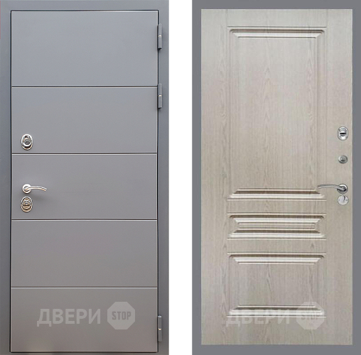 Входная металлическая Дверь Стоп АРТ ГРАФИТ ФЛ-243 Беленый дуб в Луховицах