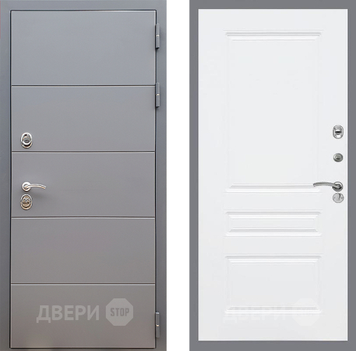 Входная металлическая Дверь Стоп АРТ ГРАФИТ ФЛ-243 Силк Сноу в Луховицах