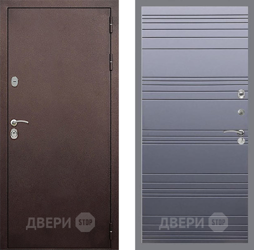 Входная металлическая Дверь Стоп КЛАССИК Медь Лайн Силк титан в Луховицах