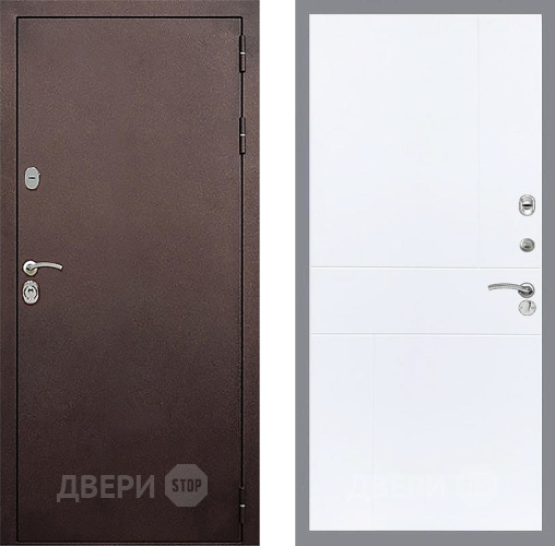 Входная металлическая Дверь Стоп КЛАССИК Медь ФЛ-290 Силк Сноу в Луховицах