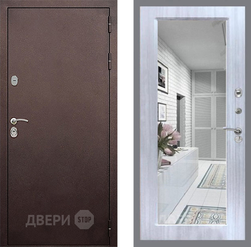 Дверь Стоп КЛАССИК Медь Зеркало Сандал белый в Луховицах