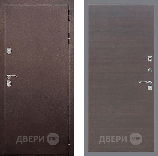 Входная металлическая Дверь Стоп КЛАССИК Медь Гладкая венге поперечный в Луховицах