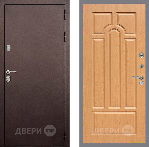 Входная металлическая Дверь Стоп КЛАССИК Медь ФЛ-58 Дуб в Луховицах