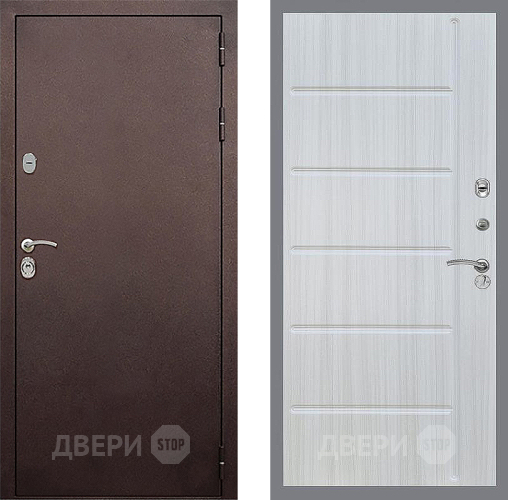 Входная металлическая Дверь Стоп КЛАССИК Медь ФЛ-102 Сандал белый в Луховицах