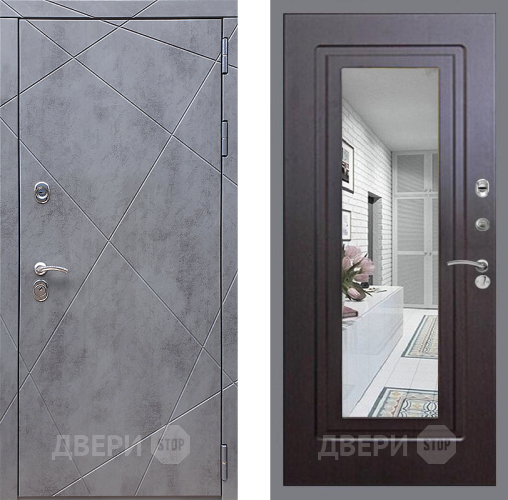 Входная металлическая Дверь Стоп Лучи Зеркало ФЛ-120 Венге в Луховицах