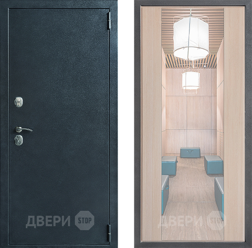 Входная металлическая Дверь Дверной континент ДК-70 Дизайн ФЛЗ-1 Зеркало Капучино в Луховицах