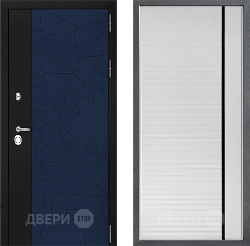 Входная металлическая Дверь Дверной континент ДК-9 ФЛ-757 Черное Стекло Софт милк в Луховицах