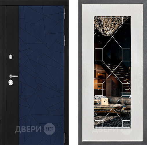 Дверь Дверной континент ДК-9 ФЛ-Тиффани Зеркало Белое дерево в Луховицах