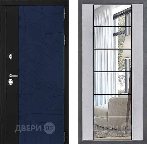 Дверь Дверной континент ДК-9 ФЛЗ-2 Зеркало Бетон светлый в Луховицах