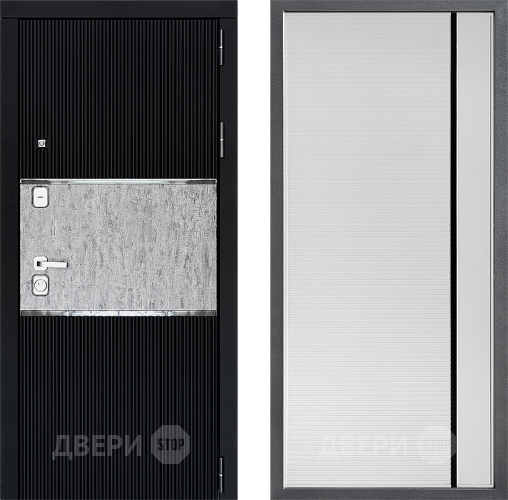 Входная металлическая Дверь Дверной континент ДК-13 ФЛ-757 Черное Стекло Софт милк в Луховицах