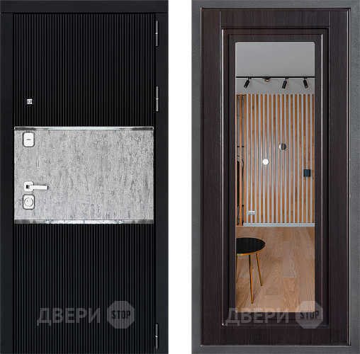 Входная металлическая Дверь Дверной континент ДК-13 ФЛЗ Зеркало Венге в Луховицах
