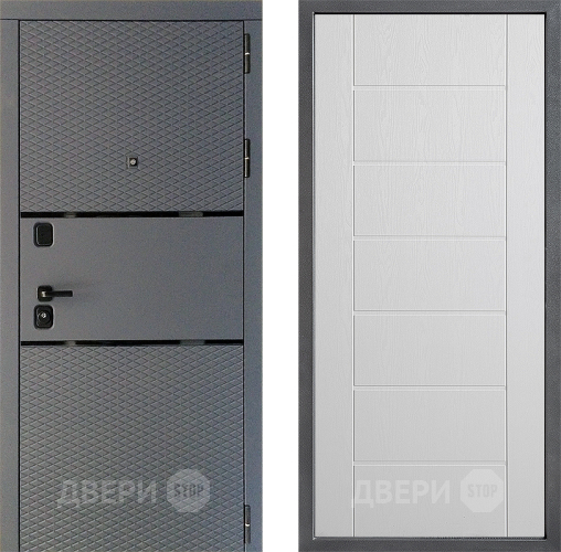 Дверь Дверной континент Диамант Дизайн ФЛ-Лайн Белое дерево в Луховицах