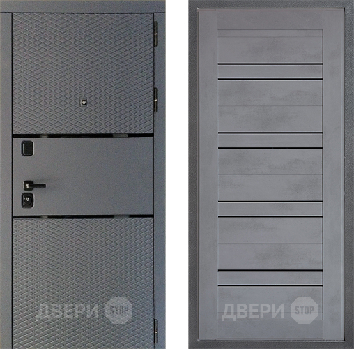 Входная металлическая Дверь Дверной континент Диамант Дизайн ФЛ-49 Бетон серый в Луховицах