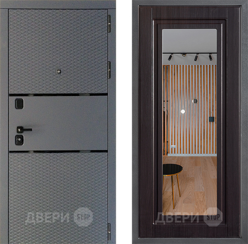 Дверь Дверной континент Диамант Дизайн ФЛЗ Зеркало Венге в Луховицах