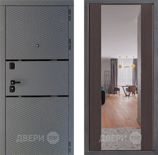 Входная металлическая Дверь Дверной континент Диамант Дизайн ФЛЗ-1 Зеркало Венге в Луховицах